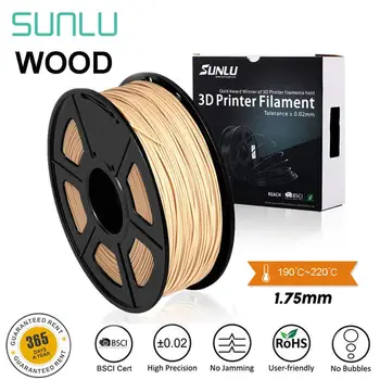 SUNLU Træ Fiber 3D-Printer Filament 1.75/3,00 mm Træ Filament 1 KG 2.2 lbs Med Spool Tæt På Ægte Træ Effekt Forbrugsvarer