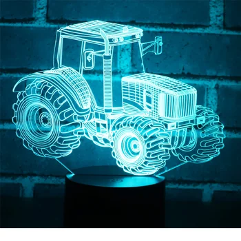 3D LED Nat Lys Dynamic Tractor Bil med 7 Farver Lys til Hjemmet Udsmykning Lampe Fantastiske Visualisering Optisk Illusion