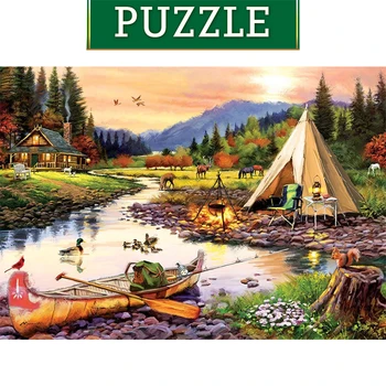 Camping for Venner 3000 Stykke Jigsaw Puzzle 2021 Nye voksne børn er kvalitet sjove og lærerige stress reliever yapbozlar