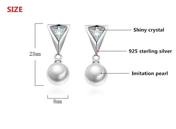 925 sterling sølv nyankomne skinnende krystal perle smykker damer'stud øreringe kvinder engros billige gave