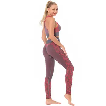 Problemfri leopard fitness tøj kvinder yoga Sportstøj fitness udstyr af høj talje, Mave Kontrol træning bukser sports yoga-sæt kvinder