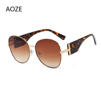 AOZE 2020 Luksus Mode Metal Rund Ramme Kvinder Gradient Solbriller Anti-Reflekterende Solbriller Nye Design Udendørs UV-solbriller