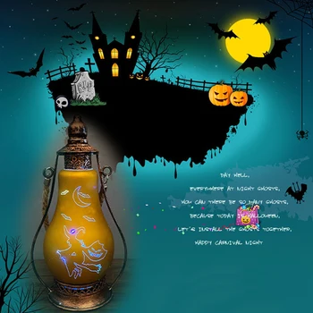 LED Nat Lys Halloween Retro Lille olielampe Halloween Dekorative Hjem Til 2020 Halloween Udsmykning Party Levering