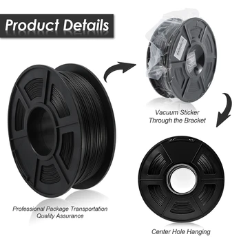 SUNLU 3D-Printer PLA Filament Carbon fiber Tolerance +-0.02 MM 1 kg med Spool 1.75 mm hårdhed PLA Carbon filament