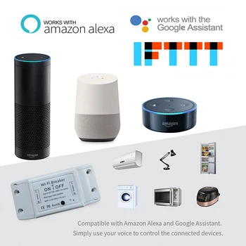 Tuya Skifte Smart Liv APP WiFi Breaker Stemme Relæ Controller Timer Modul Google Startside Amazon Alexa 220V AC 110V