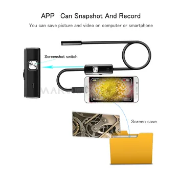 5.5 mm Endoskop Kamera HD Fleksibel IP67 Vandtæt Inspektion Endoskop Kamera for Android PC Notebook 6 LYSDIODER Justerbar 1M 1,5 M