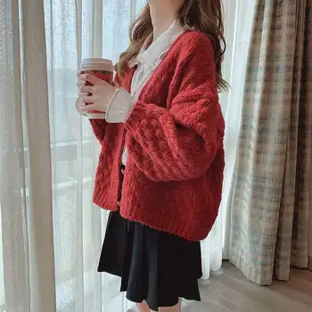 Strik sweater cardigan kvinders efteråret 2020 ny løs koreansk stil efterår og vinter sweater frakke dovne stil