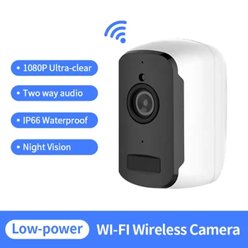 HD 1080P 2MP Sikkerhed IP-wifi Trådløse overvågningskamera babyalarm med Genopladelige Batteri Drevet PIR CCTV Infrarøde Kamera