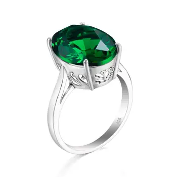 Szjinao Ægte 925 Sterling Sølv Original Håndlavet Fine Smykker Smaragd Ring Klart, Oval Etniske Vielsesringe For Kvinder Bijoux