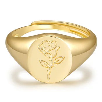 2021 Nye Ring Udsøgt Print Mønster Daisy Blomst Ring for Kvinder Tilbehør Valentinskort dag gave til kæreste, bryllup gaver