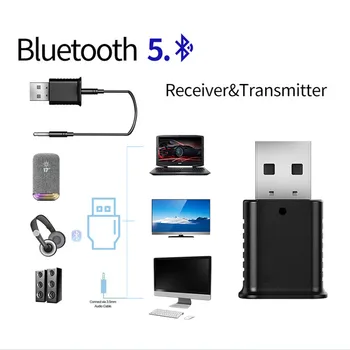 2 i 1 Bluetooth-Emitter Modtager BLE 5.0 2 Tilstande Bil Audio Multifunktionelle Adapter FKU66
