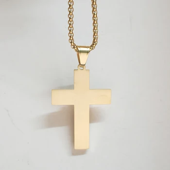 Religiøse Jesus Kors Halskæde Til Mænd, Kvinder Gave Guld Farve Rustfrit Stål Kristne Krucifiks Smykker Dropshipping