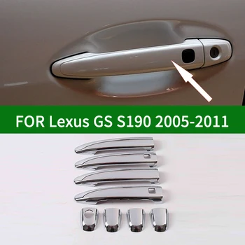Krom sølv Udvendige dørhåndtag Dække Overlay Til Lexus GS 300 350 430 450 h 460 2005-2011 w/ Intelligent Nøgle 2006 2008