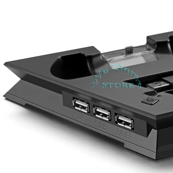 PS4 Slim Konsol Stå Ventilatoren Står Gamepad Oplader Station til Playstation PS 4 Slank Spil Tilbehør