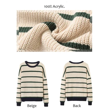 TFETTERS Mærke Mænd Tøj 2020 Mode Sweater Efterår Nye Casual Preppy Stil Oversize Rund Hals Stribet Strikket Sweater Mænd