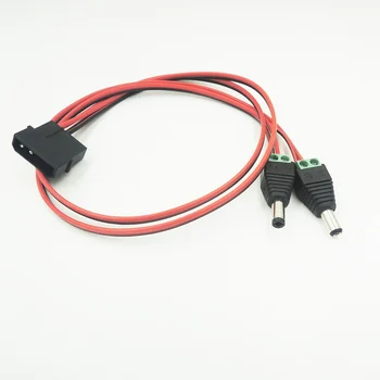 PC DIY 4-pin IDE Molex TIL 12V DC Power Jack-Stik Stik 5.5x2.1 mm+5.5x2.1 mm Adapter