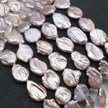 Nye naturlige ferskvands perle barok lilla uregelmæssige 16-20mm løse perler diy-15