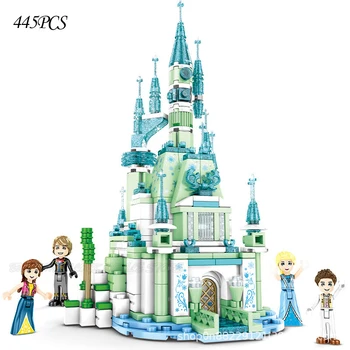 Prinsesse Snow Queen Elsa Gnister Slot, Disney Blokke Magiske Ice Palace Legesæt Model Mursten Legetøj Til Piger Julegaver