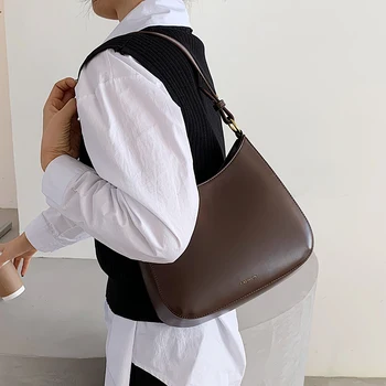 [BXX] Solid Farve PU Læder Tasker til Kvinder 2021 Mærkevarer Luksus Mode Skulder Crossbody Tasker Tendenser Lux Hånd Taske HP092