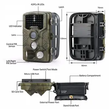 HC800A Jagt Kamera Udendørs Overvågning 1080P Dyreliv Scouting Kamera Vandtæt Trail Kamera Infrarød Night Vision-Optager