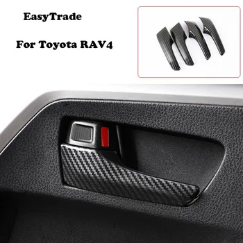 Bil Styling indvendige dørhåndtag trim Cover Carbon Fiber sticker Til Toyota RAV4 2016 2017 2018 Tilbehør 4 Stk