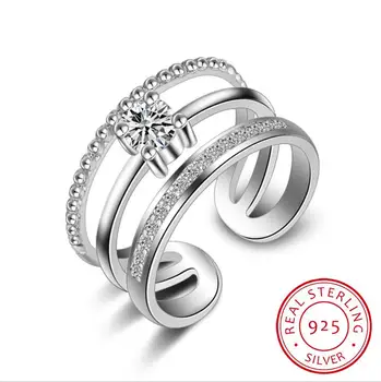 Nye Ankomst 925 Sterling Sølv Tre Retro Ringe Til Kvinder Smykker Mode Åbne Justerbar Finger Ring Gratis Fragt