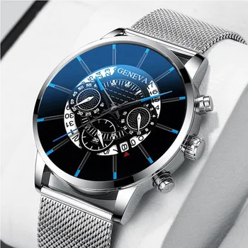 Mei hot style blå nål skylden han edition watch mode kalender mesh bælte skala mandlige studerende mænds mekanisk ur