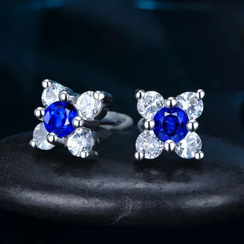 2021 nye trendy blå farve Plum Øre Stud 925 sterling sølv øreringe til pige kærester, kærlighed, fest, gave, smykker engros E5661