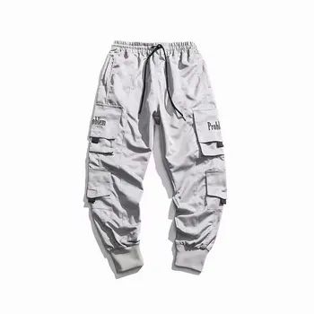 Multi-lomme Streetwear Casual Bukser, Sweatpants Hip Hop Slim Fit Bukser Lomme Mandlige 2020 Mænd Joggere Cargo Bukser
