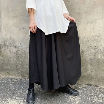 Japansk mindretal Yoji uregelmæssig nederdel bukser mode hjemmelavet bred ben mænds og kvinders Yamamoto løs oprindelige mørke stil desi
