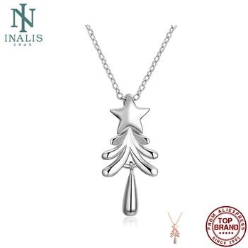 INALIS Geometriske juletræ Form Vedhæng Halskæder Til Kvinder Hvid Og Rose Guld Halskæde Jubilæum Mode Smykker