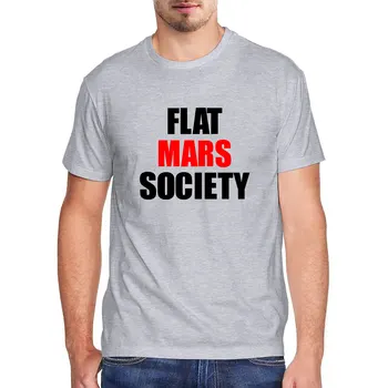 Fladskærms Mars Society Sjove Short Sleeve Tee Gaver til Unisex-Shirts 100 Bomuld Mænds Harajuku T-Shirt, Toppe Oversize streetwear XXXL