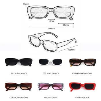 Retro Rektangel Solbriller Kvinder Brand Designer Mode-Cat Eye solbriller Damer Lille Ramme, Sorte Briller UV400 Nuancer