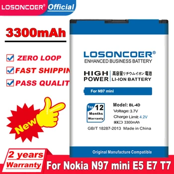 LOSONCOER BL-4D BL 4D 3300mAh Li-ion Batteri Til Nokia N97 mini Batteri N8 N8-00 E5 E5-00 E7 E7-00 N8 T7 702T N5 808