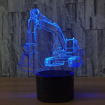 3D Gravemaskine Nat Lys Illusion LED touch-bordlampe 7 Farver USB-Nyhed Luces Bil Form Sengen Nightlight Lamper Dreng Gave