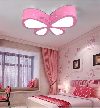 Pink Butterfly Loft Lampe Til Børn Piger Kids Room Børnehave Dyr Kids Soveværelse Loftslampe Led Loft Belysning
