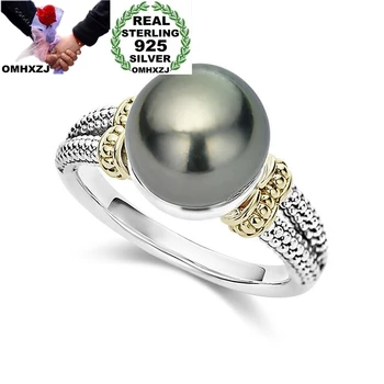 OMHXZJ Engros Europæiske Mode Hot Kvinde, Pige, Fest, Fødselsdag, Bryllup Gave Vintage Grå Perle 925 Sterling Sølv Ring RR843