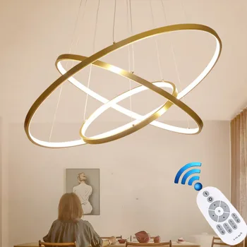 Moderne pendel 40 60 80 100cm Ringe LED Vedhæng Lys design Kreativitet led Pendel Lamper Til Opholds-Spisestue Foyer