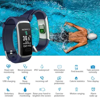 Smarte ure til Android-og iOS-telefoner er kompatible med iPhone Samsung IP67 swimmingpool-trænings-og vandtæt