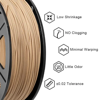 Enotepad Træ Filament 1.75 Mm 3D-Printer Glødetråd,1kg Spool For TRÆ Farve Håndværk Fødselsdag Gave DIY Udskrivning,Ikke-giftige
