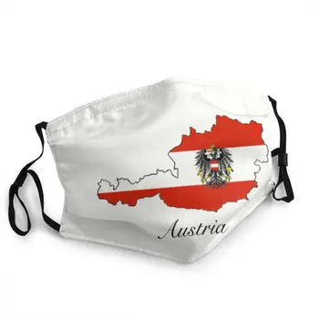 Østrig Flag, Kort Maske Anti Støv Beskyttelse Cover Voksen Vaskbar Respirator Munden Dæmpe