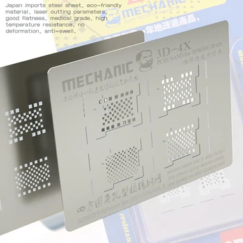 MEKANIKER 3D-4X PCIE-Til Iphone Og Ipad Alle Serirs PCIE/NAND/Harddisk 3D Stål Stencils 0,30 mm Stål Mesh