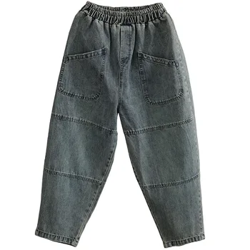 Antal LuLu 2021 Foråret Britiske Luksus Pantalons Kvinder Casual Løs Jeans Damer Vintage Punk Denim Harem Bukser Oversize Bukser