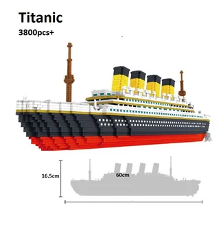 3800 stk PZX Mini blokke Titanic Bygning Mursten Model Stor størrelse 60cm Tal Pædagogisk Legetøj Båd Juguetes Piger Gaver til Børn