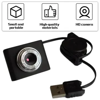 8 Millioner Pixels Mini Webcam HD Web-Computer, Kamera med Mikrofon til Desktop, Laptop USB-Plug and Play til Videoopkald
