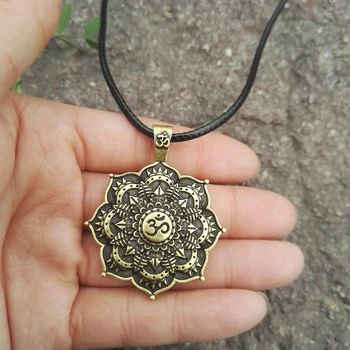 SanLan Antikke Om Lotus Mandala Halskæde spirituelle smykker blomst Buddhistiske fred, harmoni namaste