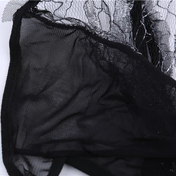 Transparent Body Ene stykke lingeri Undertøj Sexede Kvinder Strappy Plus Size Undertøj Blonder ren og skær Crotchless Krop Passer til 15