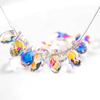 Engros-5.5x11mm,6.5x13mm Facetteret glas dråbeformet perler mixedcolor krystal perler til Armbånd, Halskæde, Ørering at Gøre