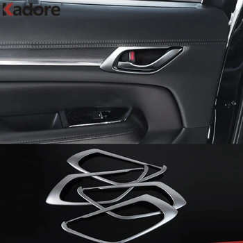 Mazda CX-5 CX5 2017 2018 2019 2020 Carbon Fiber Indvendige dørhåndtag Dække Trimmer Beskyttelse Mærkat Bil Styling Tilbehør