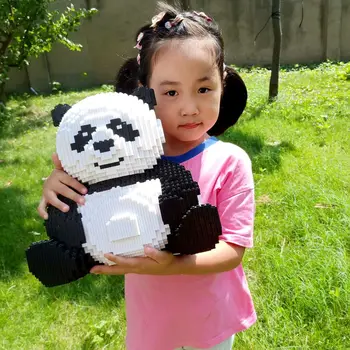 Xizai 8009 Tegnefilm Kina Bear Cat Panda Wild Animal Pet 3D-Model DIY Mini Magic Blokke, Mursten Bygning Legetøj for Børn, ingen Box